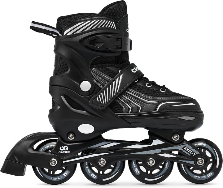 4in1 Croxer Inlineskates/Triskates/Rollschuhe/Schlittschuhe 39-42(24cm-26,5cm) Schwarz, 39-42(24cm-2