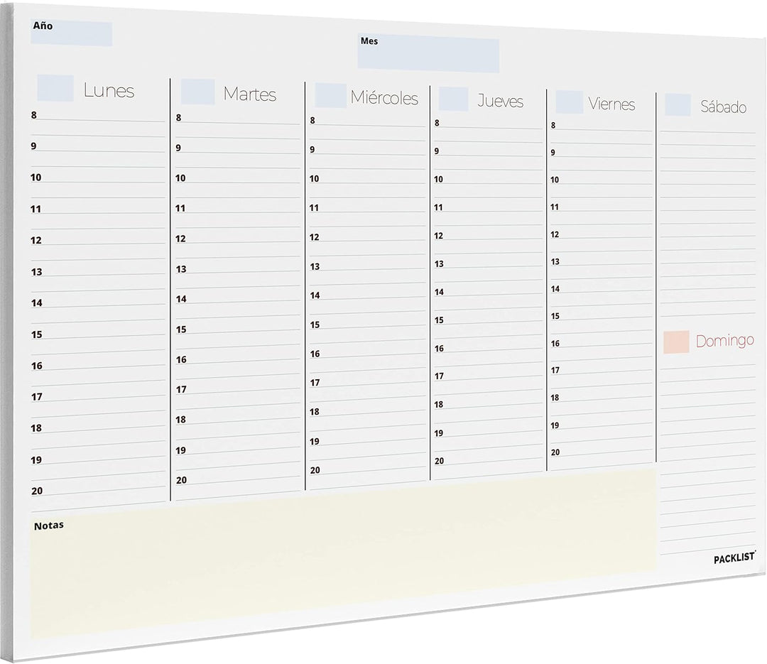 Planificador Semanal + Planificador Mensual - Pack de 2 planners Organizador A4, Planning de Escrito