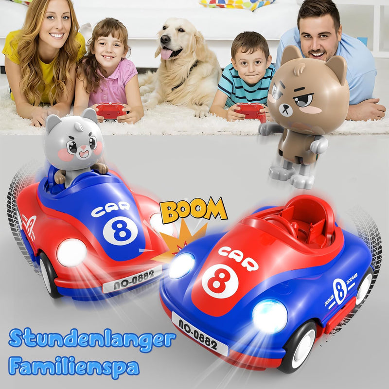 Ferngesteuertes Auto ab 2 Jahre, 2PCS RC Bumper Cars mit Musik und Licht, 2.4GHz Autoscooter Fernges