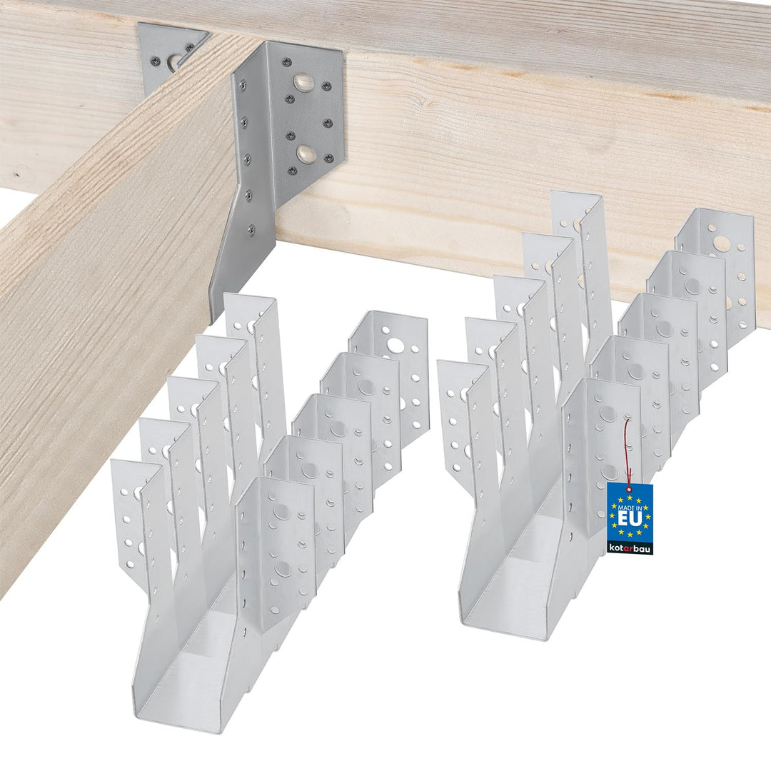KOTARBAU® 10er Set Balkenschuh Typ A 50 mm Holzbalkenverbinder Balkenverbinder Verbinder für Baukons