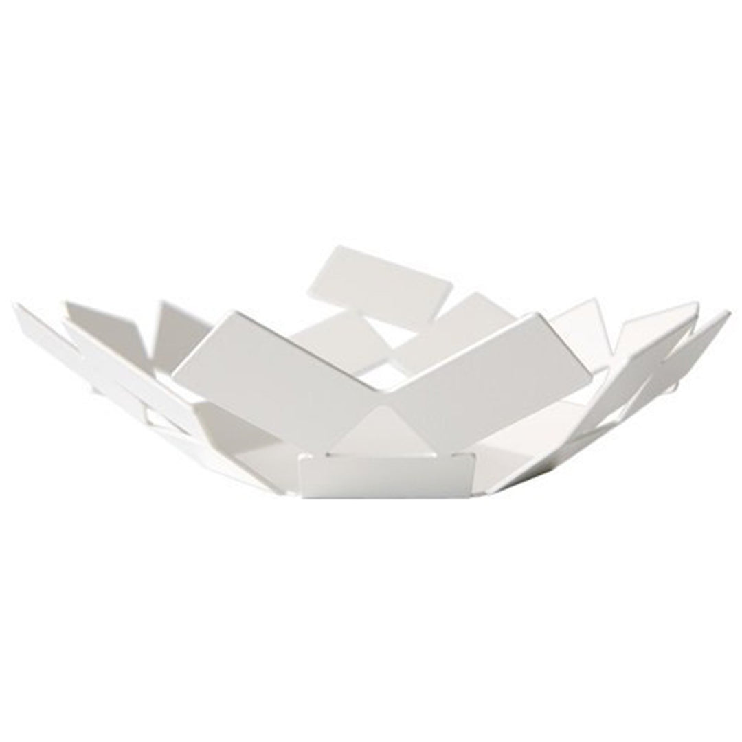 Alessi, Edelstahl, "La Stanza dello Scirocco", Korbschale weiss, 15 x 25 x 16 cm 15 x 25 x 16 cm Ede