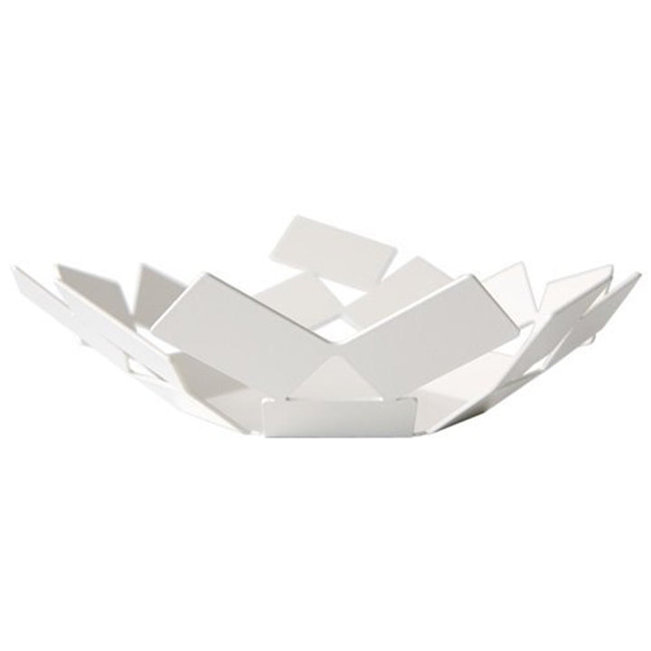 Alessi, Edelstahl, "La Stanza dello Scirocco", Korbschale weiss, 15 x 25 x 16 cm 15 x 25 x 16 cm Ede