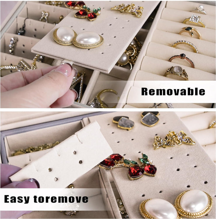 Tiklife Schmuckkästchen Schmuckschatulle Schmuckkasten Reise PU-Leder Schmuck Aufbewahrungsbox für R