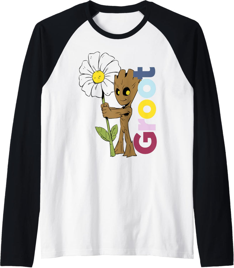 Marvel Guardians Of The Galaxy Groot Flower Portrait Raglan