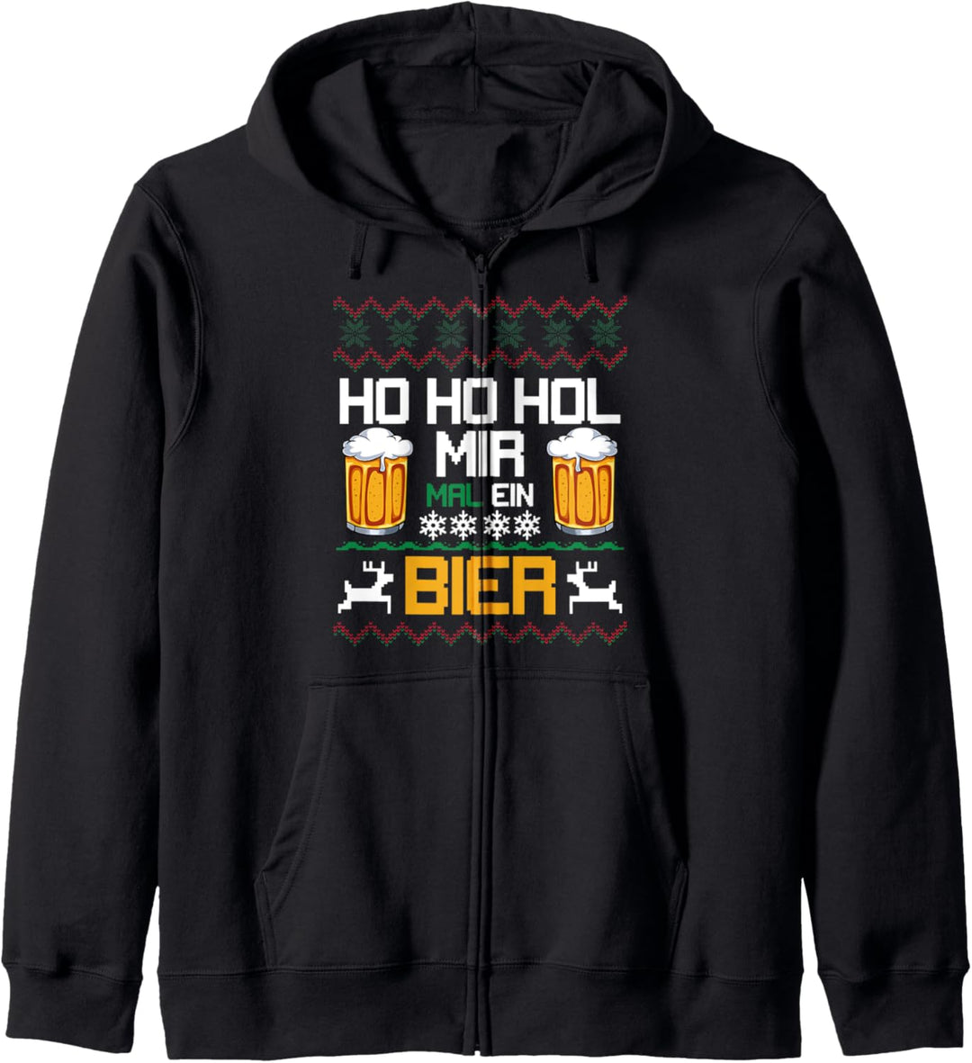 Ho Ho Hol Mir Ein Bier Lustiges Ugly Christmas Weihnachts Kapuzenjacke