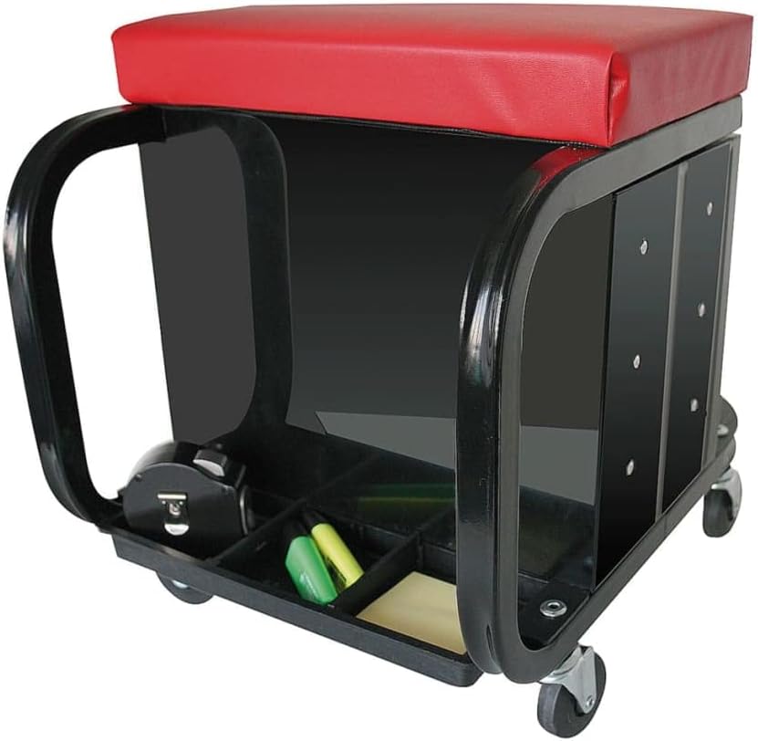 CG Car Professional 580526 Werkstattstuhl mit Schubfächern -fahrbar Single, Single