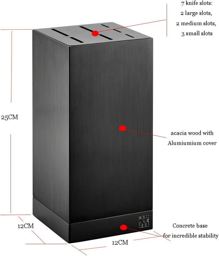 Zwilling Messerblock Aluminium - 25 cm x 12 cm x 12 cm