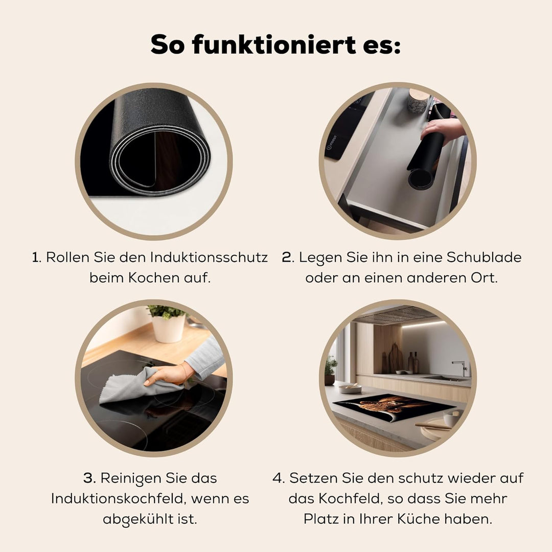 KitchenYeah© Herdabdeckplatte 75x52 cm Einteilig Induktionsmatte Küche Abdeckung Ceranfeld Herd Abde