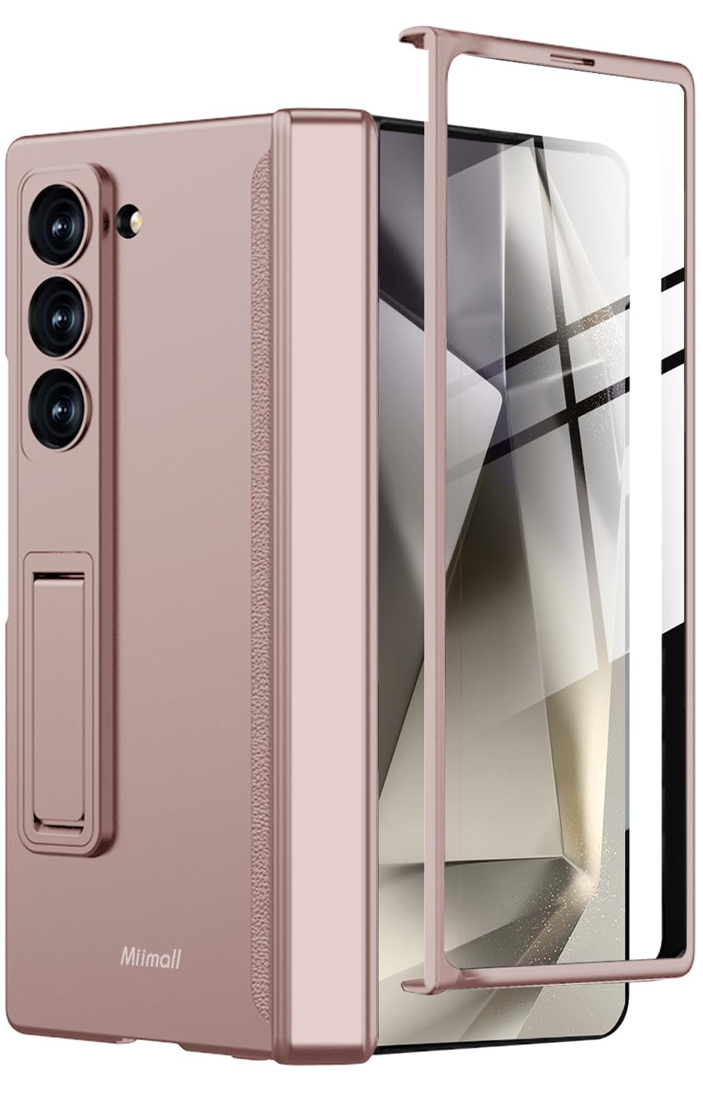 Miimall Kompatibel mit Samsung Galaxy Z Fold 6 Hülle mit Displayschutz+Magnetischer Scharnierschutz,
