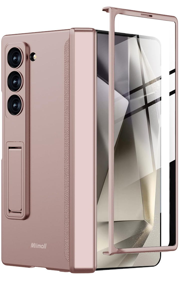 Miimall Kompatibel mit Samsung Galaxy Z Fold 6 Hülle mit Displayschutz+Magnetischer Scharnierschutz,