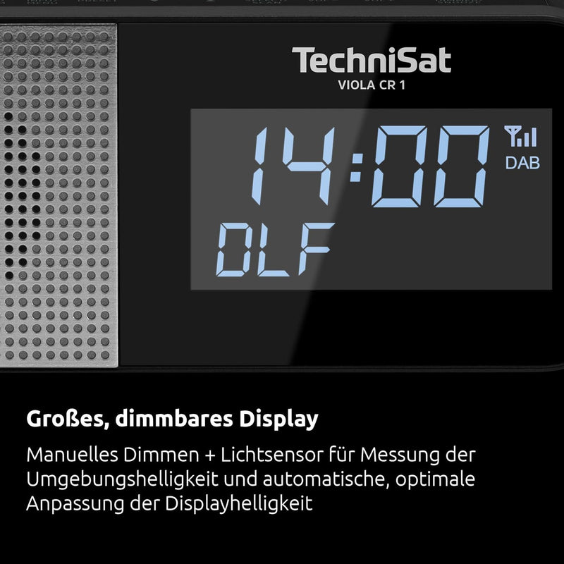 TechniSat VIOLA CR 1 – DAB+ Radiowecker mit Wireless Charging (UKW, Zwei Wecktimer, Snooze, Sleeptim