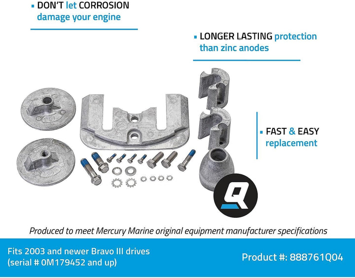 Quicksilver Bootsmotor Teile und Zubehör 888761Q04 Bravo, Aluminium, Mercruiser