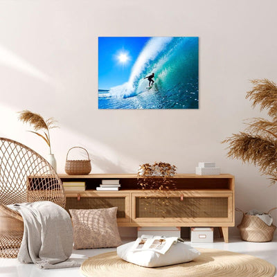 Bilder auf Leinwand Windsurfing strand ozean spass Leinwandbild 70x50cm Wandbilder Dekoration Wohnzi