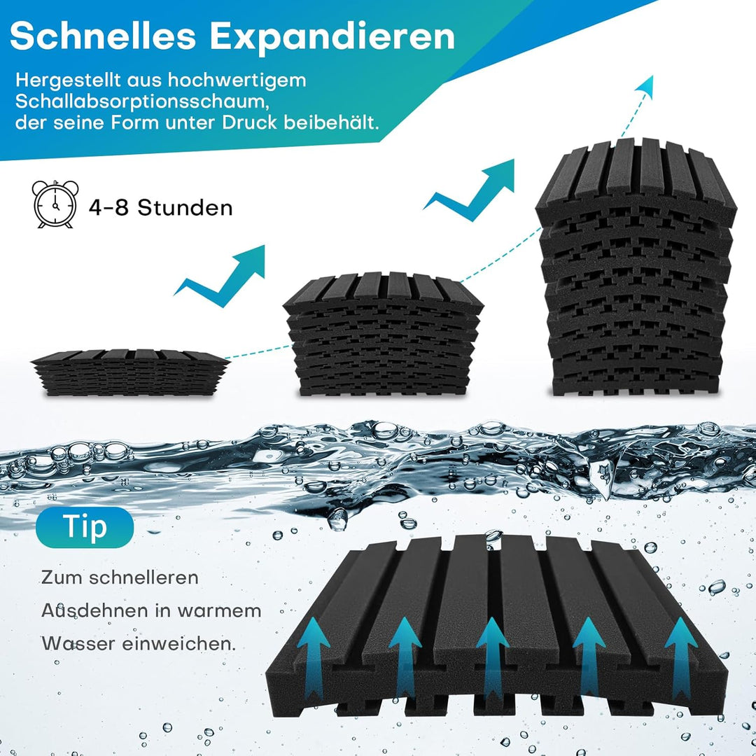 24 Stück Akustikschaumstoff Schallschutzplatten, 5 X 30 X 30 CM (2" X 12" X 12"), Schalldämmung Akus