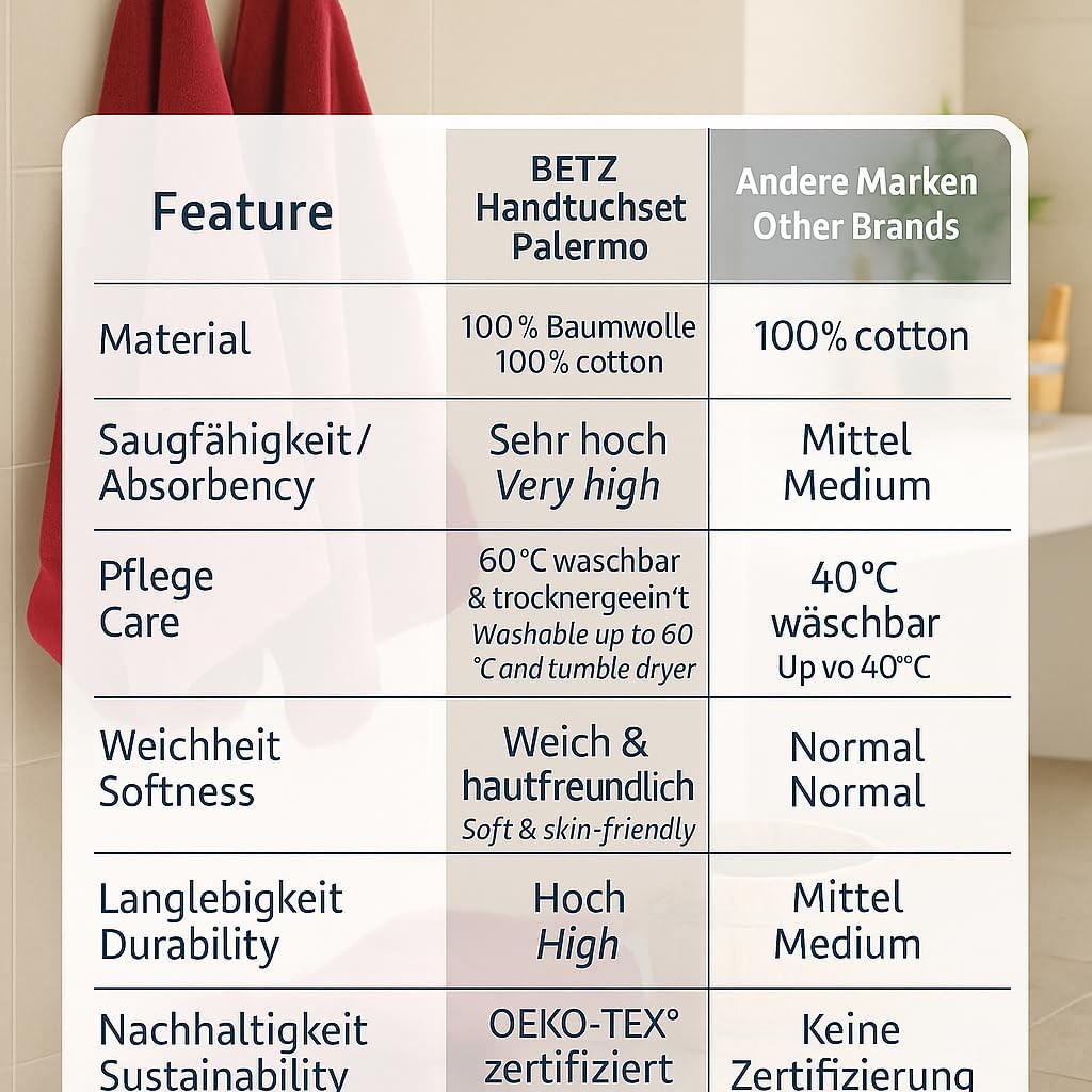 Betz Handtuch 6er Pack Handtücher Set Palermo Grösse 50x100 cm 100% Baumwolle - gut trocknend, leich