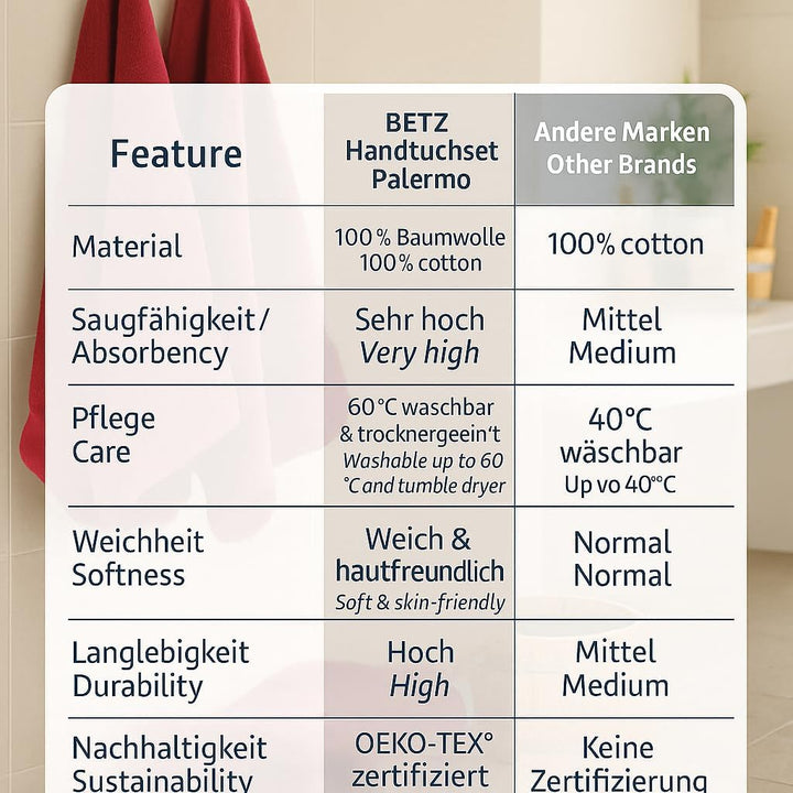 Betz Handtuch 6er Pack Handtücher Set Palermo Grösse 50x100 cm 100% Baumwolle - gut trocknend, leich