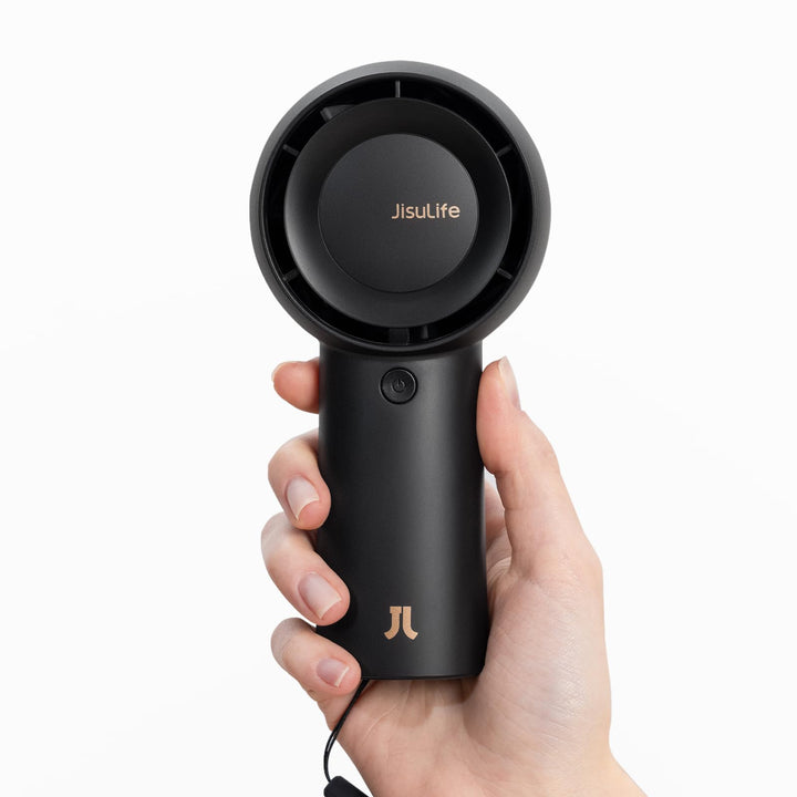 JISULIFE Tragbarer Handheld-Turbo-Ventilator [18 Stunden maximale Kühlzeit], 6000mAh USB wiederaufla