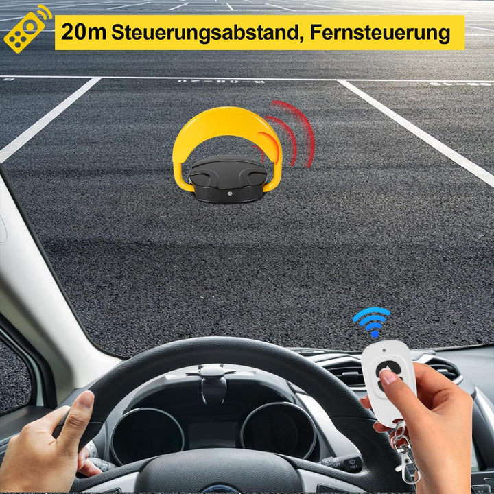 2x Klappbarer Parkplatzsperre, Parkschranke mit Fernbedienung, Reichweite der Fernbedienung 20 m Par