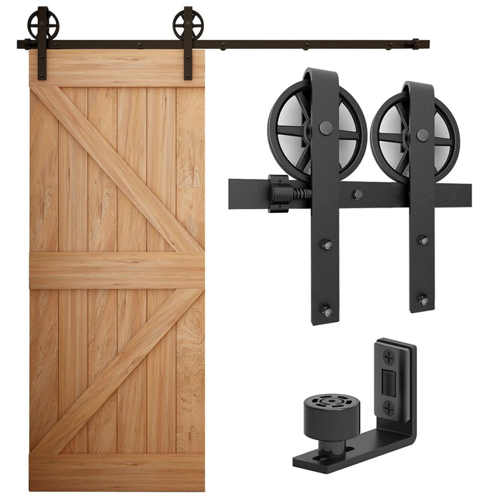 WOLFBIRD 213cm/7ft Schiebetürbeschlag Set Schiebetürsystem Zubehörteil Schiebetür Komplettset mit Ei