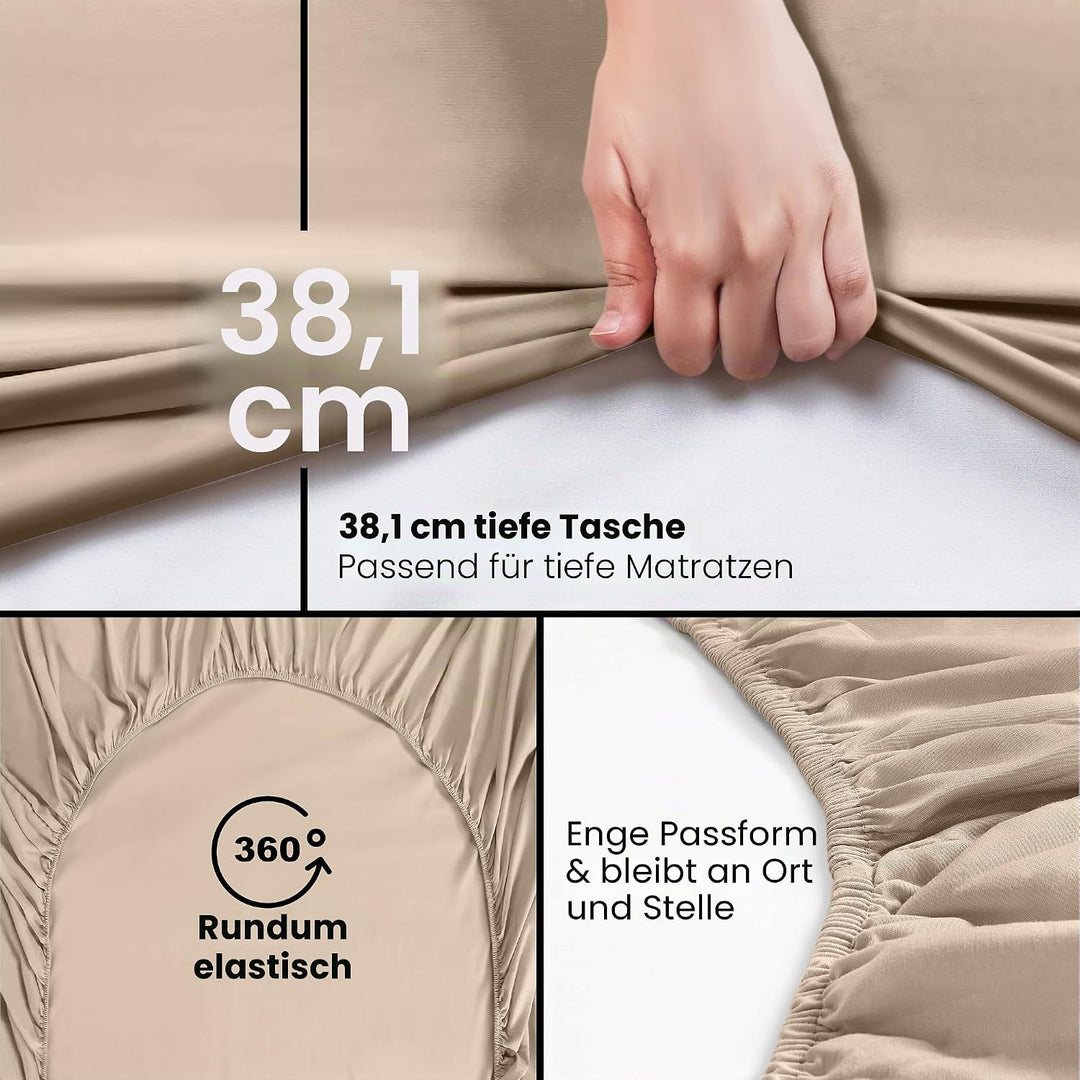 Utopia Bedding Spannbettlaken für Doppelbetten – Grosspackung mit 6 Bettlaken – weiche gebürstete Mi
