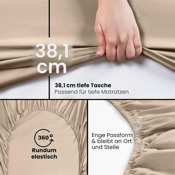 Utopia Bedding Spannbettlaken für Doppelbetten – Grosspackung mit 6 Bettlaken – weiche gebürstete Mi
