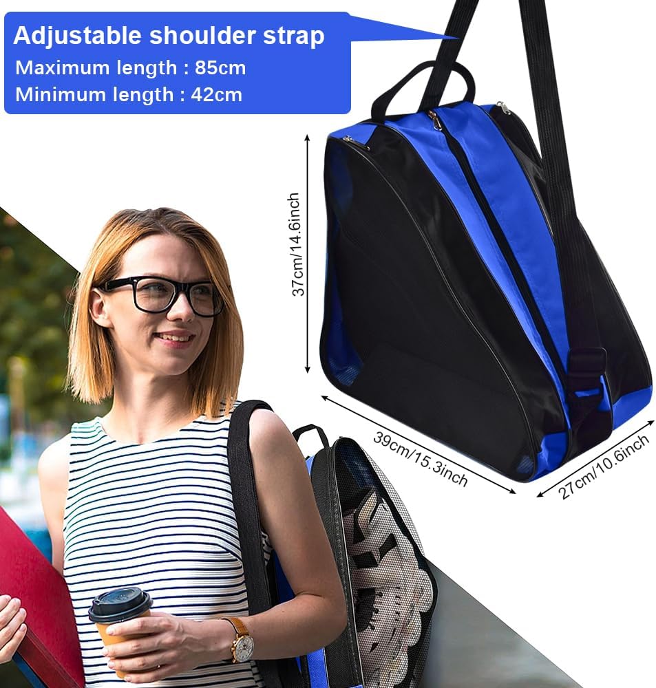 PERFETSELL Tasche Erwachsene Rollschuhetasche Ice Skate Eishockey Bag Skischuhtasche mit Verstellbar