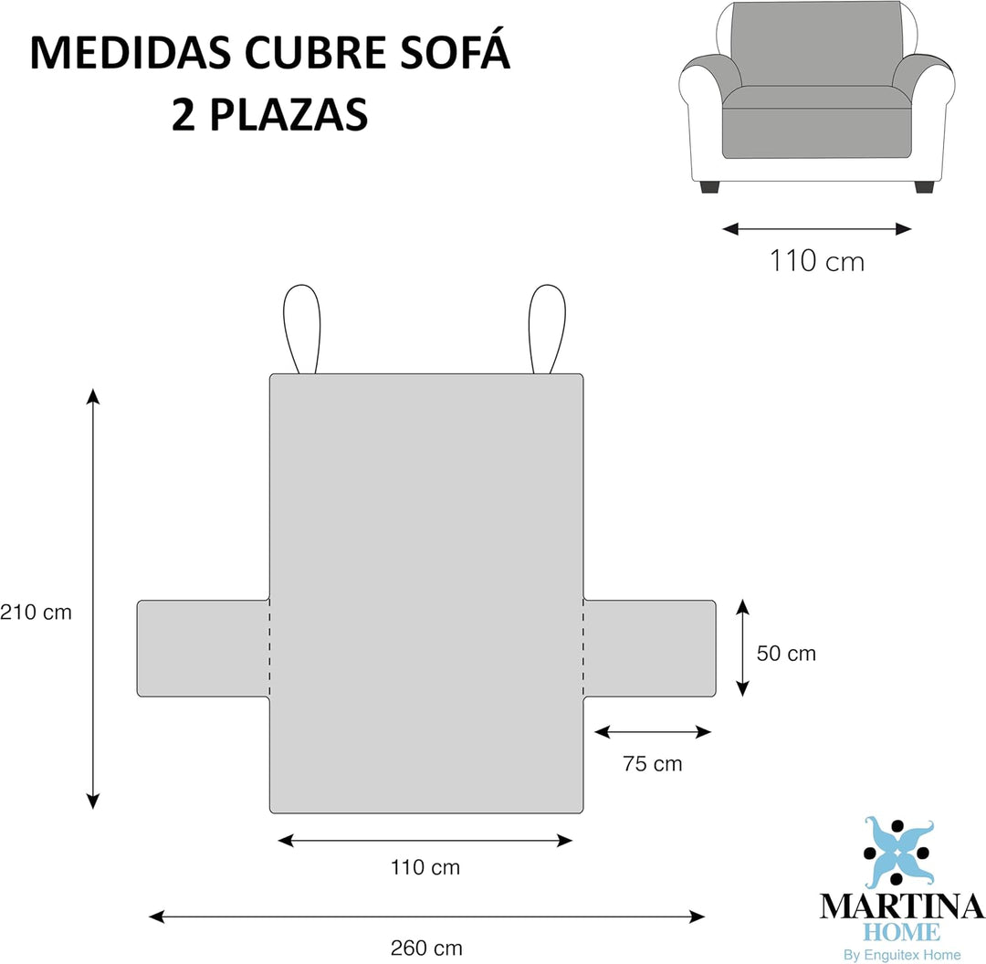 Martina Home Sofaüberwurf gepolstert, Grün/Flasche, 2-Sitzer (Diamond)