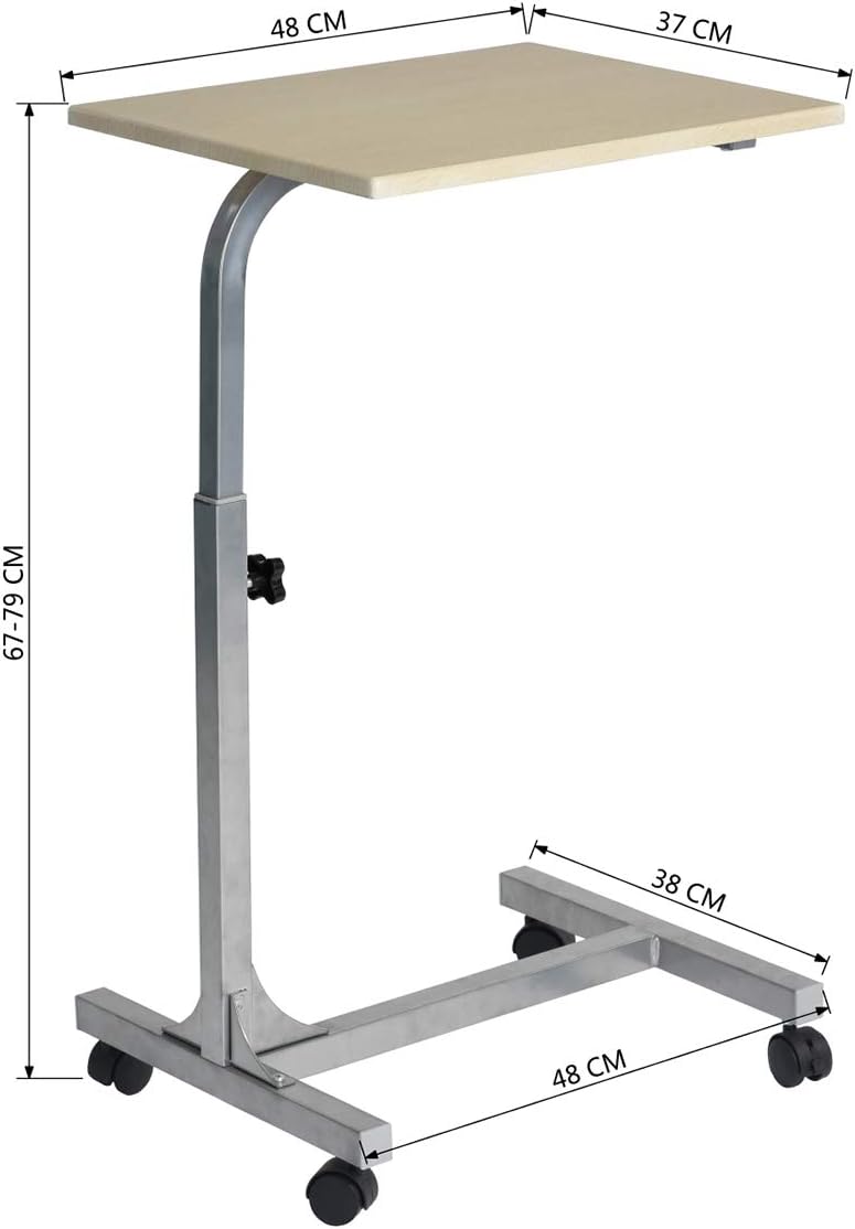 MEUBLE COSY Laptoptisch Höhenverstellbar mit Rollen Laptopständer Beistelltisch Sofatisch Nachttisch