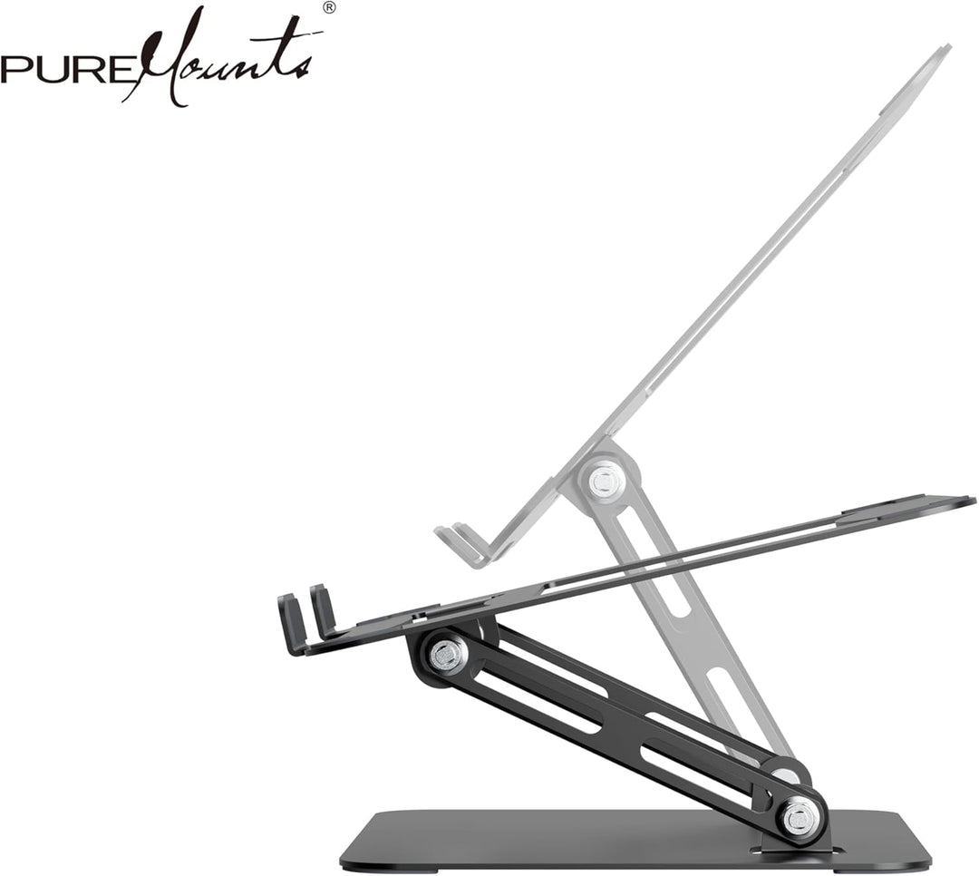 PureMounts Laptop Ständer Höhenverstellbarer, Faltbarer & Ergonomischer Notebookhalter für Home Offi