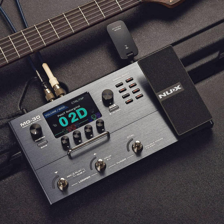 Nux MG-30 Guitar Modeling Multi-Effektgerät + keepdrum Klinkenkabel