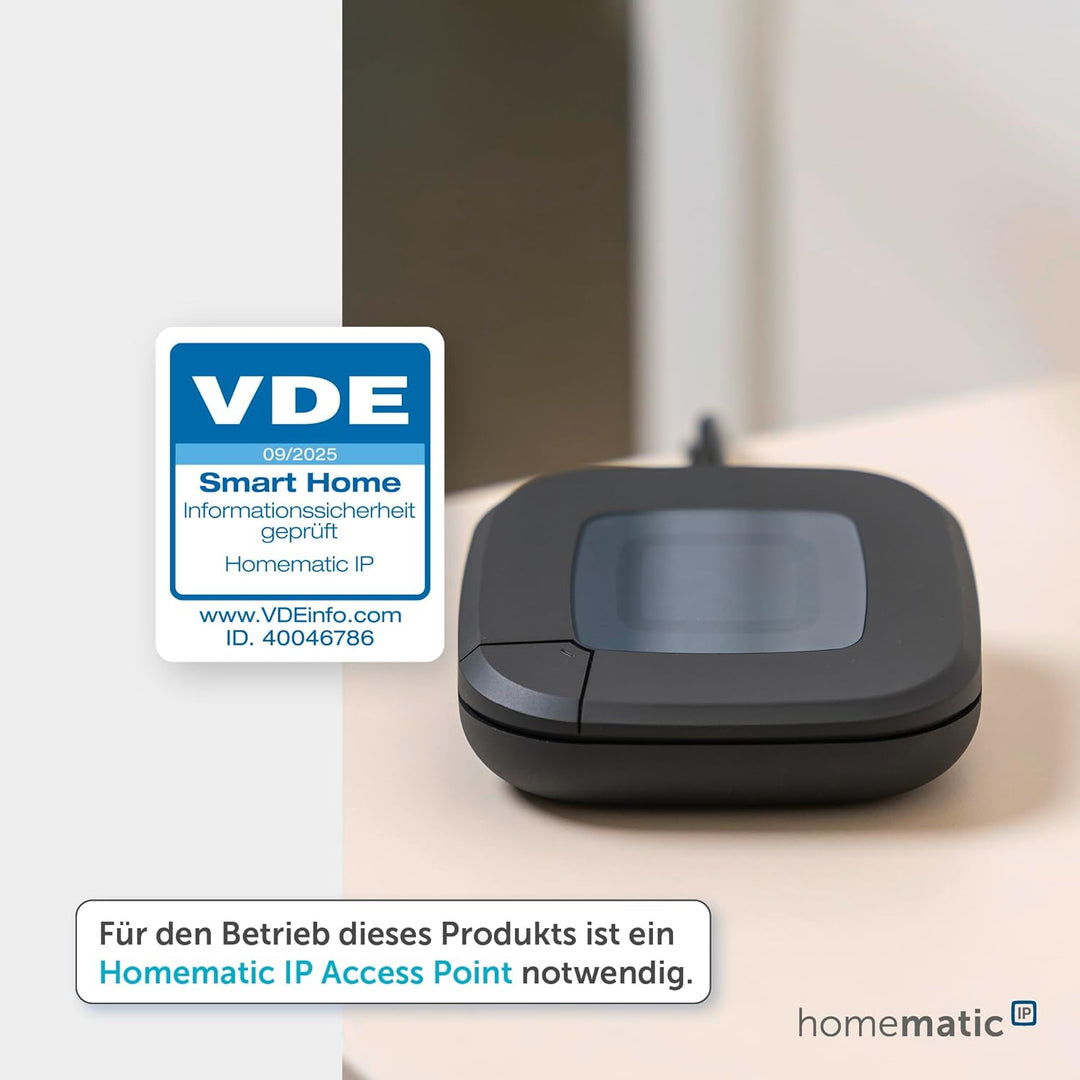 Homematic IP Smart Home Fenster- und Türkontakt, optisch, anthrazit, digitaler Sensor, effizient Hei