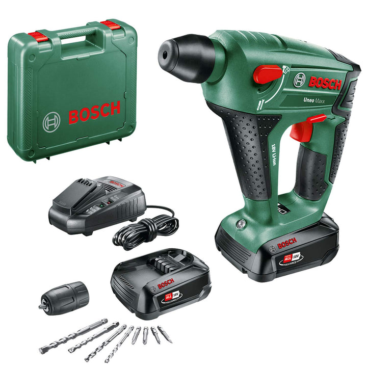 Bosch Home and Garden Akku Bohrhammer UneoMaxx (2 Akku, 18 Volt System, max. Bohrdurchmesser in Beto