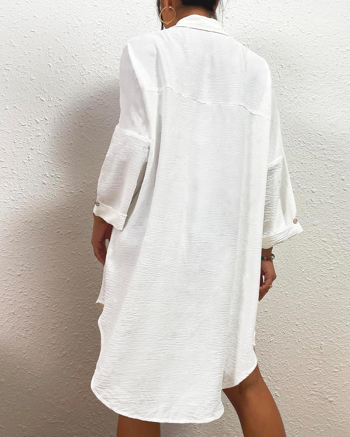 Bsubseach Frauen Badeanzug Coverup Shirt Kleid Button Down Badeanzug Cover Up Beachwear, B-wei&amp;