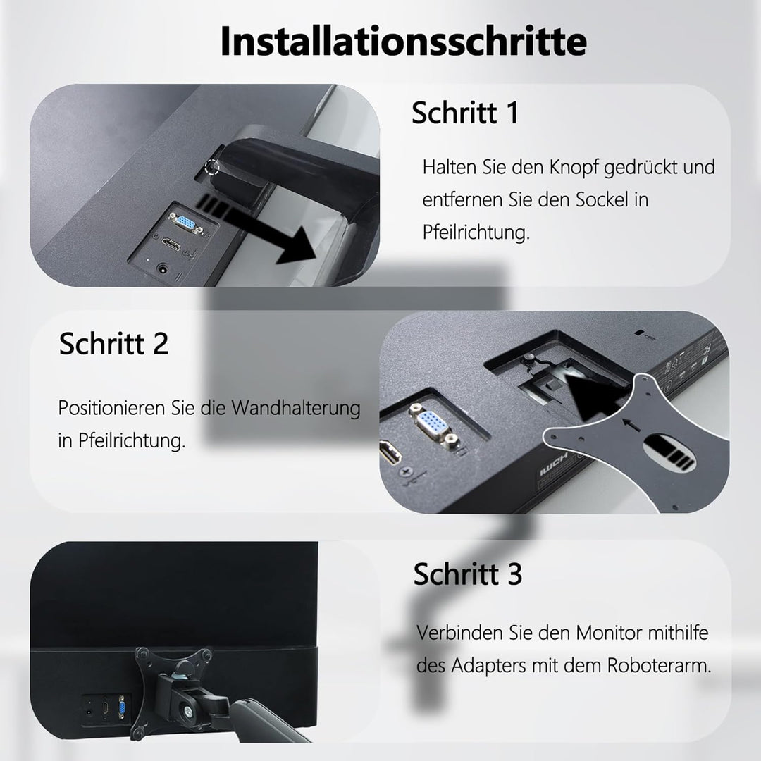27M VESA-Halterungsadapter kompatibel mit HP Pavilion 22", 24", 27" Monitorarm/Halterung VESA-Bügela