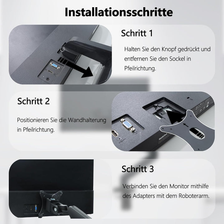 27M VESA-Halterungsadapter kompatibel mit HP Pavilion 22", 24", 27" Monitorarm/Halterung VESA-Bügela