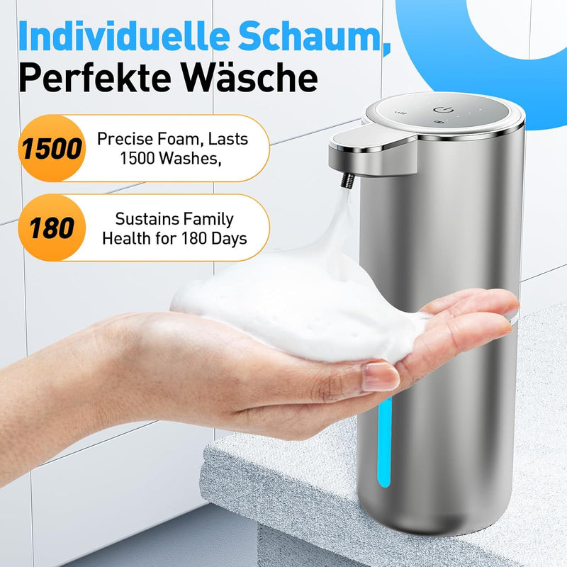 Fantictas Seifenspender Automatisch Wandbefestigung mit Sensor Infrarot,380ml Elektrischer Seifenspe