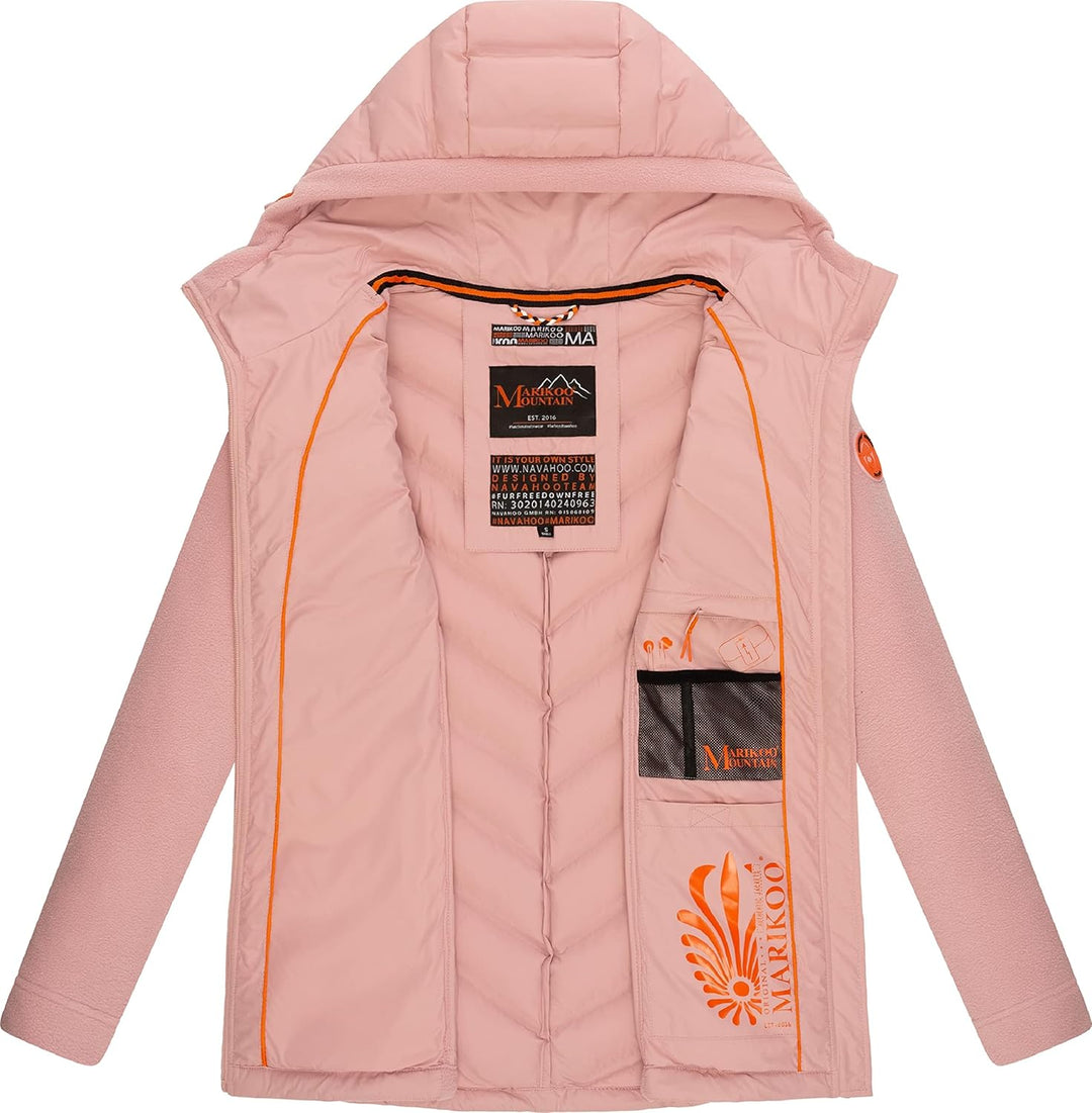 MARIKOO Damen leichte Übergangsjacke Steppjacke Mount Haruna, Powder Rose