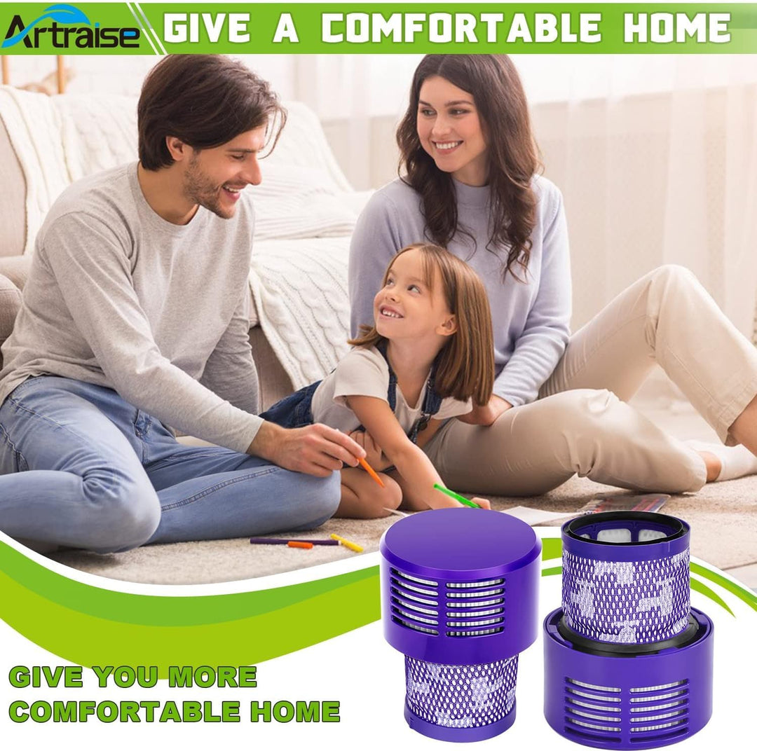 Artraise V10 Filter für Dyson 4 Stück Waschbar Ersatz Hepa Filter für Dyson V10 SV12 Cyclone Animal