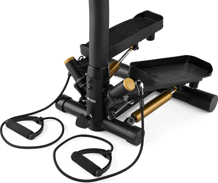 Gymtek XST900 Stepper, Drehstepper mit Haltegriffen & Expanderbänder - Twist Mini Stepper mit LCD, S