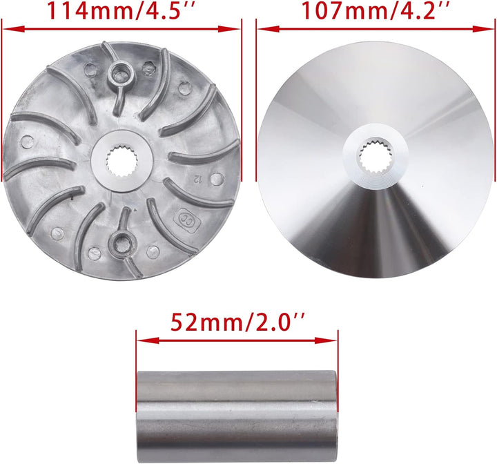 WOOSTAR Komplette Variatorrollen Baugruppe Ersatz für 4 Takt GY6 125ccm 150ccm Roller Go Kart 152QMI