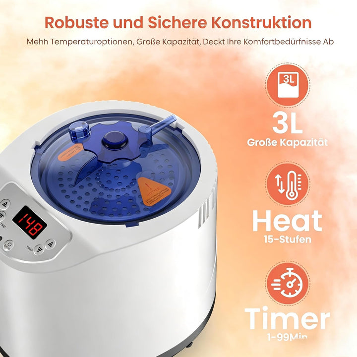 I-THERA-U Sauna Dampfgenerator - 3L Tragbare Dampfsauna Dampfgenerator, 1200W Begasungsmaschine für