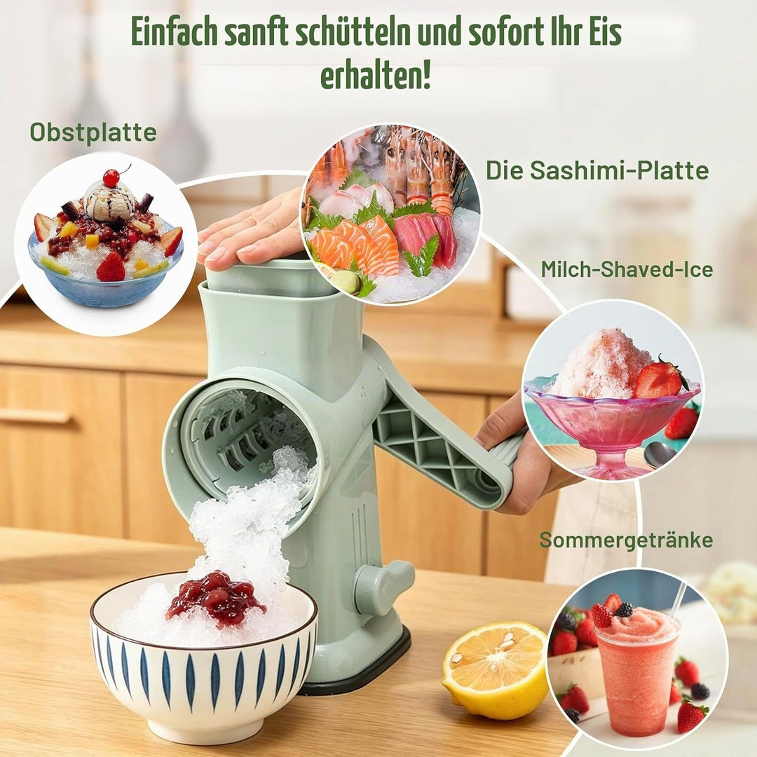 Slushie Maker, FainFun Ice Crusher mit 45°-Doppelklingen und stabilem Saugnapf, Hocheffizient und Ar