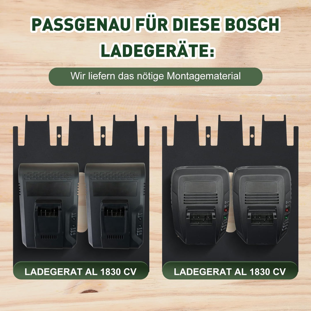 TOPOWN 3in1 Wandhalterung für Bosch (Home & Garden) Ladegeräte, AL1880 CV und AL1830 CV for Bosch Ak