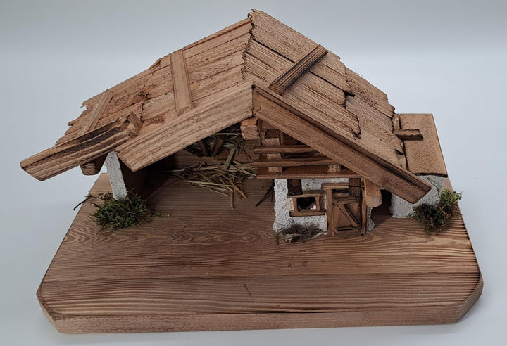 Weihnachtskrippe- Krippe Krippenstall Weihnachten-Weihnachtskrippe mit Figuren (KF-4)