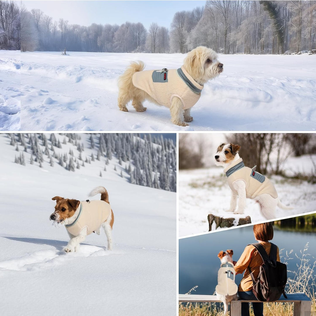 Hundemantel Winter Hundekleidung, Hunde Wintermantel Jacke mit Warm Fleece Gefütterte Hundejacke, Wi