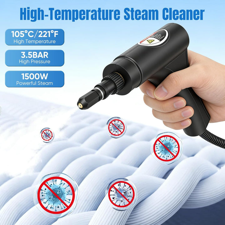 Dampfreiniger Handgerät 6-stufig einstellbar,1,7L Tank Handdampfreiniger mit Griff- und Touchscreen-