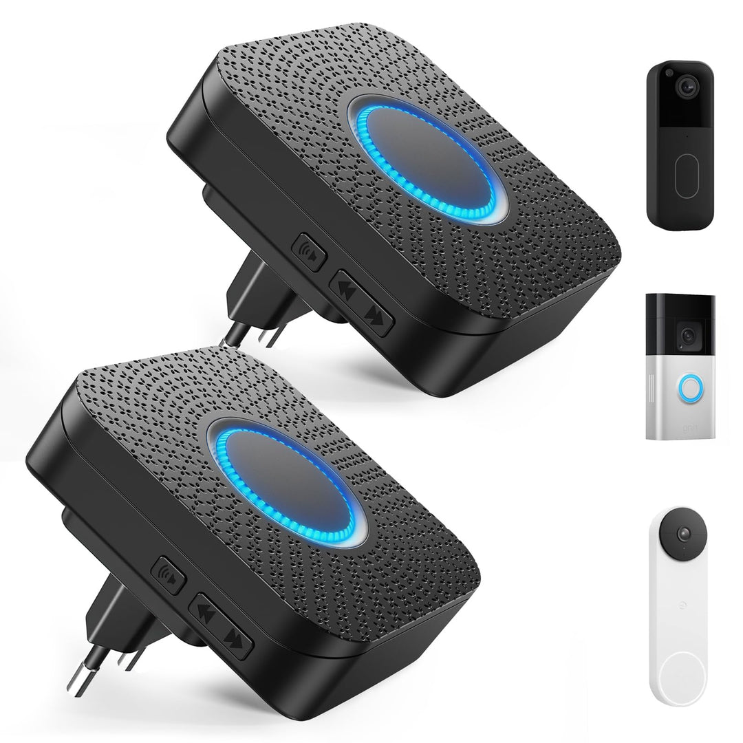 Satisure 2 Pack Funk Erweiterung Set Türklingel, 3-in-1 Türklingel Verlängerung – Kompatibel mit Bli