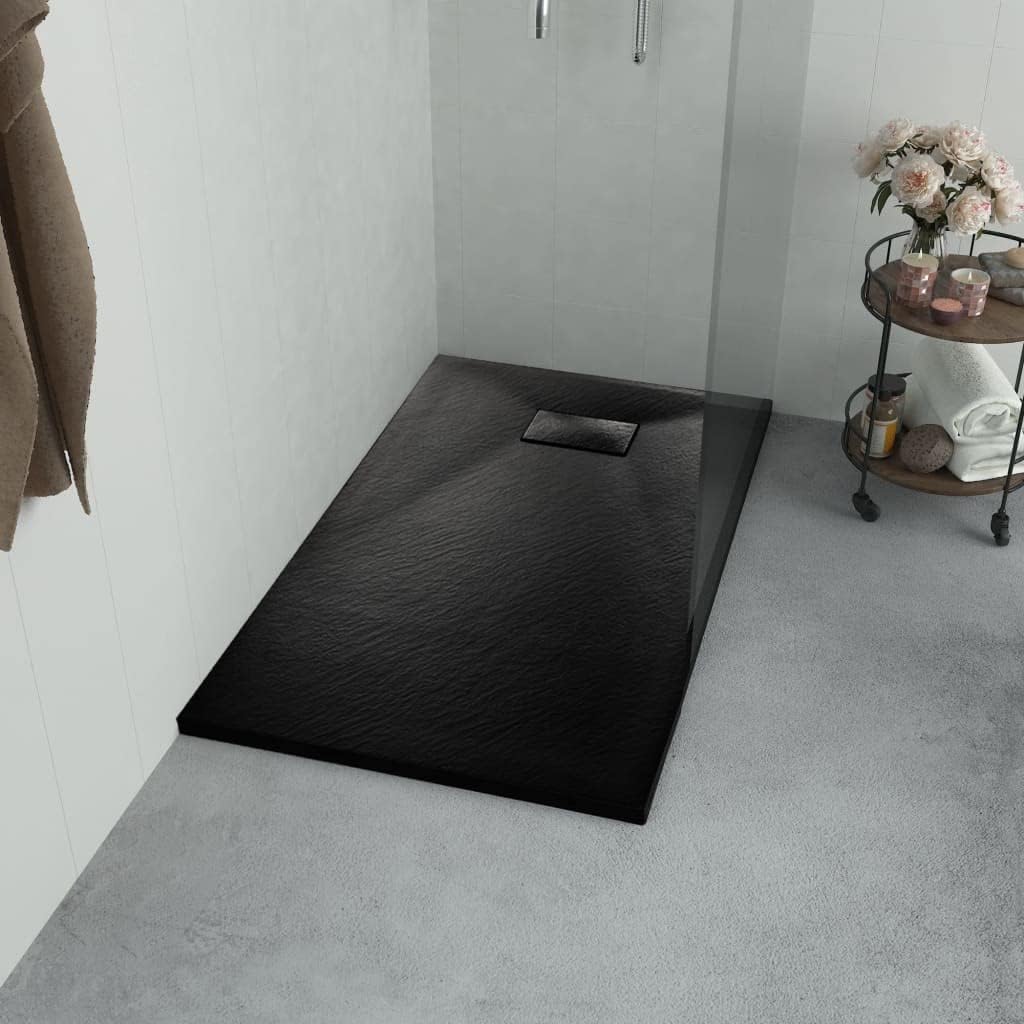 vidaXL Duschwanne SMC schwarz 90x80 cm