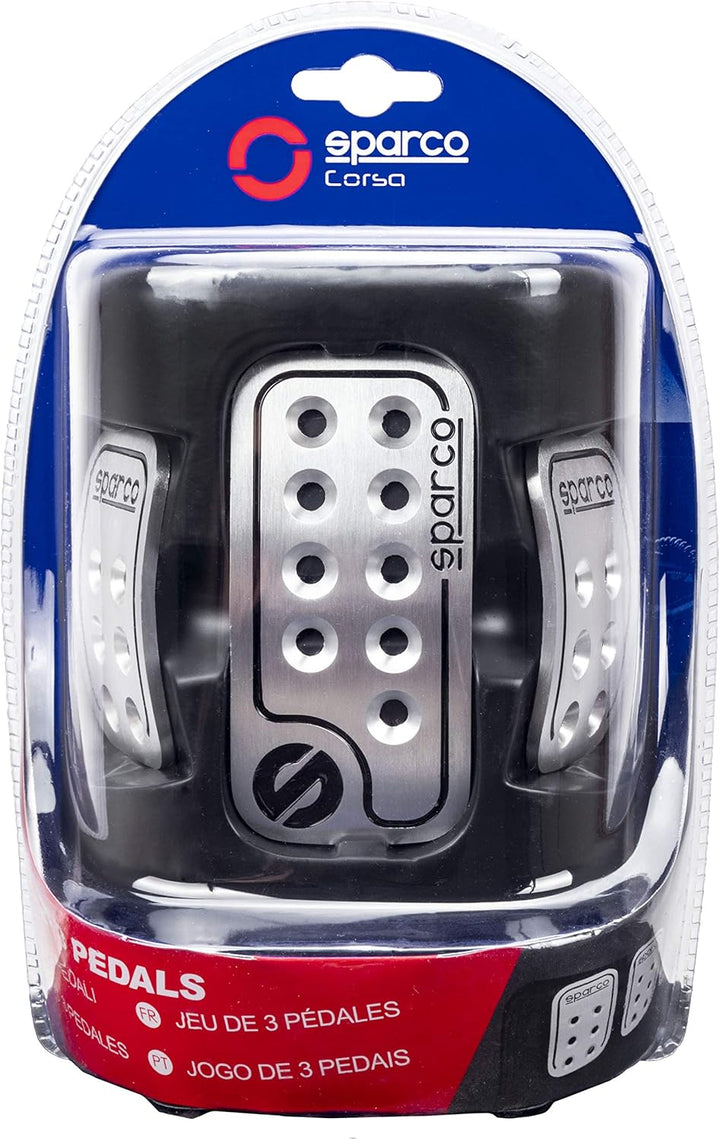 Walser 16959 Pedalset Sparco Racing 3 - teilig 150 ml, Chrom Aluminium Single, Aluminium Single