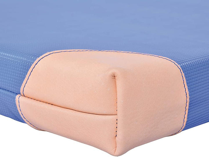 Grevinga® TÜV-Süd zertifizierte Leichtturnmatte (VB 80) | 100 x 100 x 8 cm | BLAU | mit Lederecken